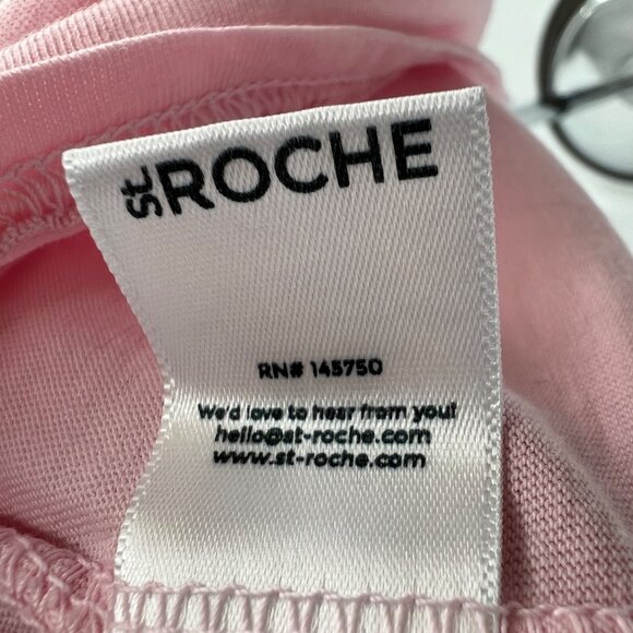 St. Roche Pink Echo Mini Dress Supima Cotton Padded Shoulders Size XL - Picture 13 of 13